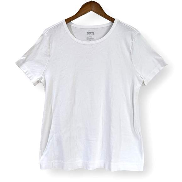 Duluth Trading Co Womens Longtail T Short Sleeve T-Shirt Large White 100% Cotton - Picture 1 of 5